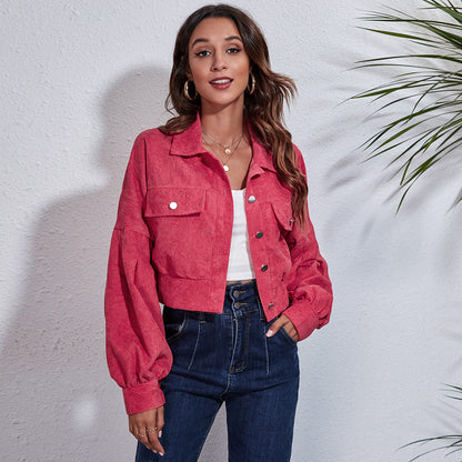 Casual Women Corduroy Jacket Coats