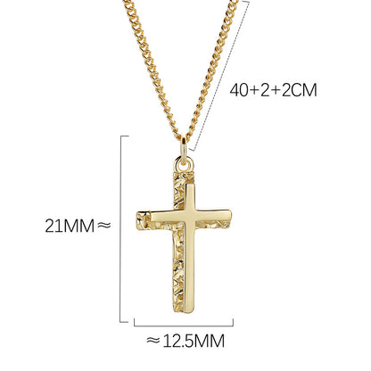 Irregular Cross Design Sterling Silver Necklace for Women