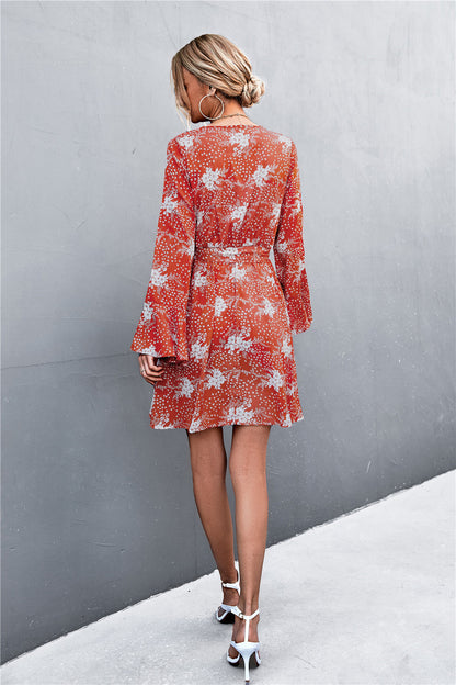 Casual Trumpet Sleeves Bangdage Dresses