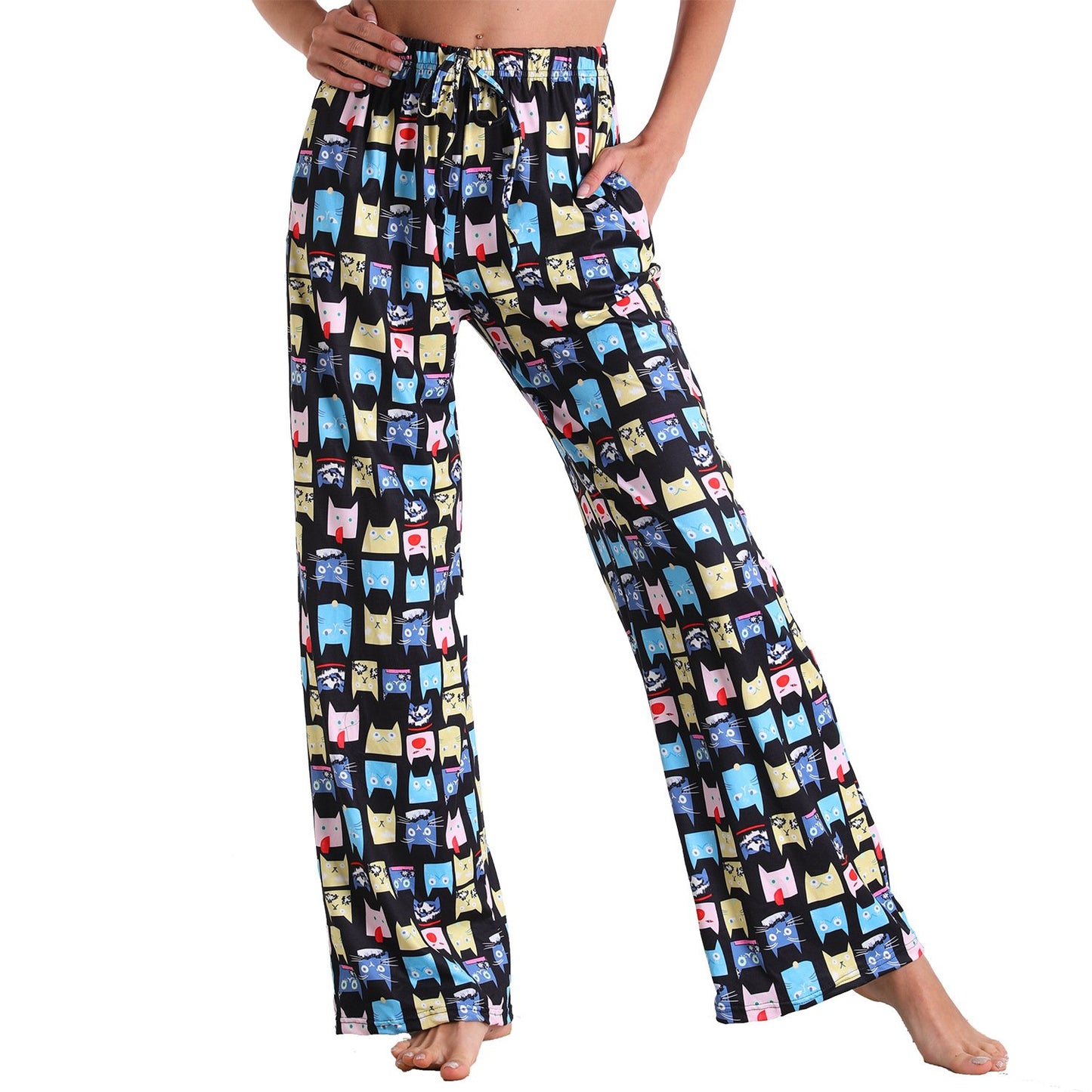 Leisure Women Comfortable Pants with Pocket
