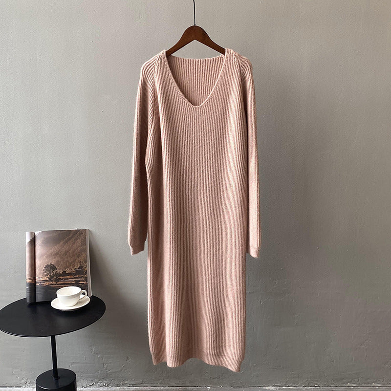 Casual Knitted Knee Dresses for Women