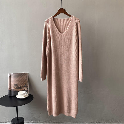 Casual Knitted Knee Dresses for Women