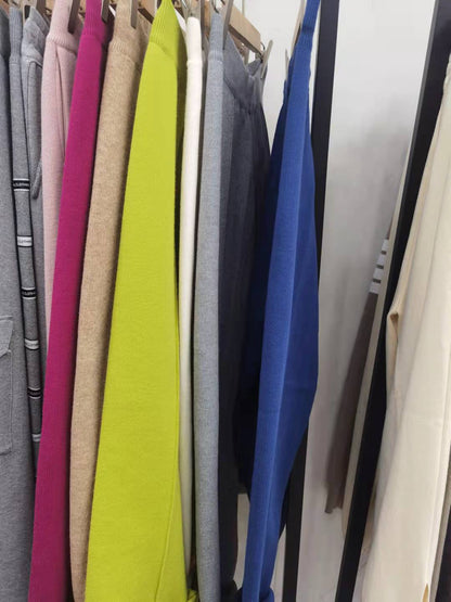 Casual High Waist Winter Knitting Harem Wide Legs Pants