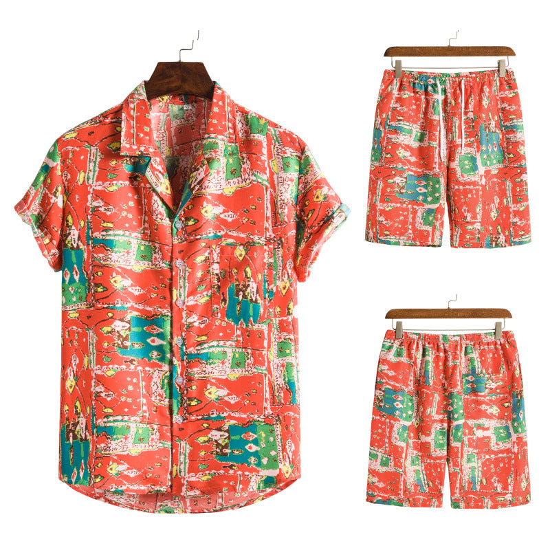 Summer Hawaii Floral Men‘s Beach Sets