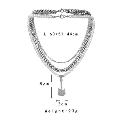 Fashion Hip Top Style Pearl Necklace for Men