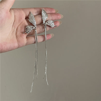 Butterfly Tassels Metal Drop Earrings for Women