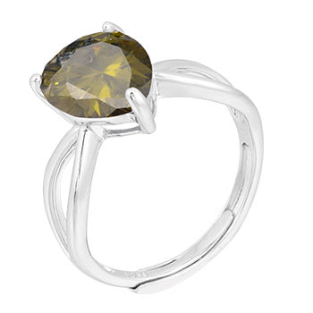 Fashion Sterling Silver Colorful Zircon Rings