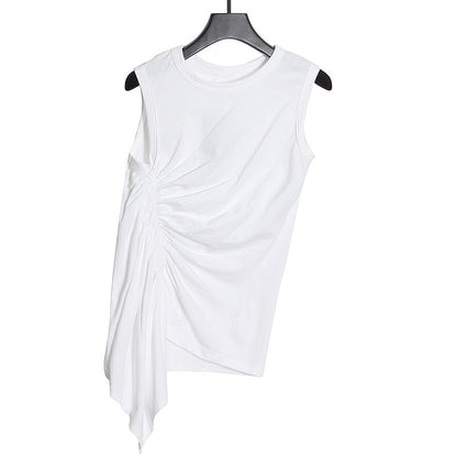 Sexy Designed Irregular Drawstring Summer T Shirts