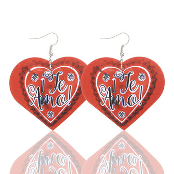 3pcs/Set Pu Leather Sweetheart Design Pink Earrings for Women