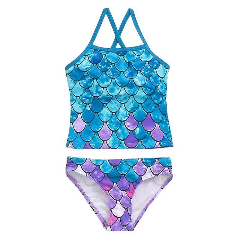 Sumemr Girls Fish Scale Print 2pcs/set-STYLEGOING