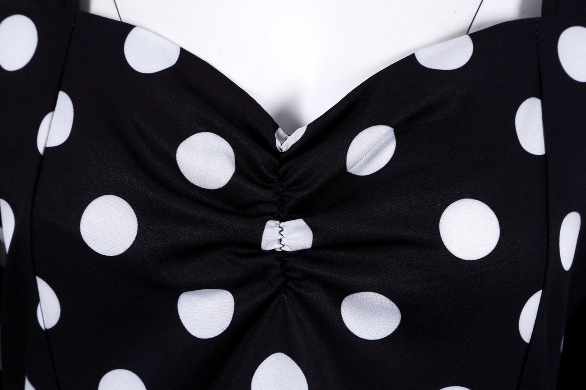Retro Dot Print Short Sleeves Short Dresses-STYLEGOING