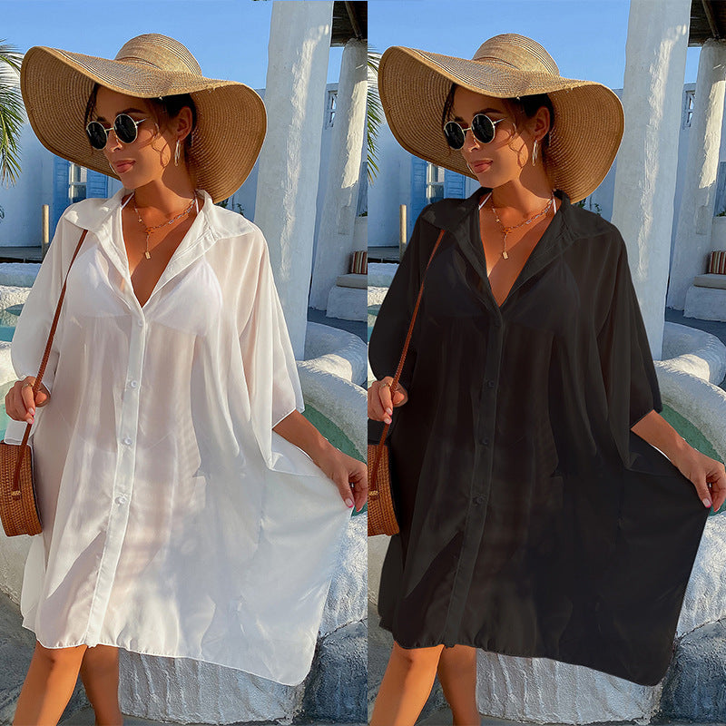 Summer Leisure Shirts Bikini Beach Cover Ups
