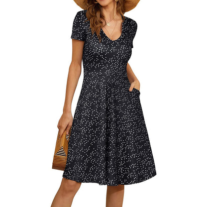 Casual Summer Sunflower Print Daily Women Sun Dresses