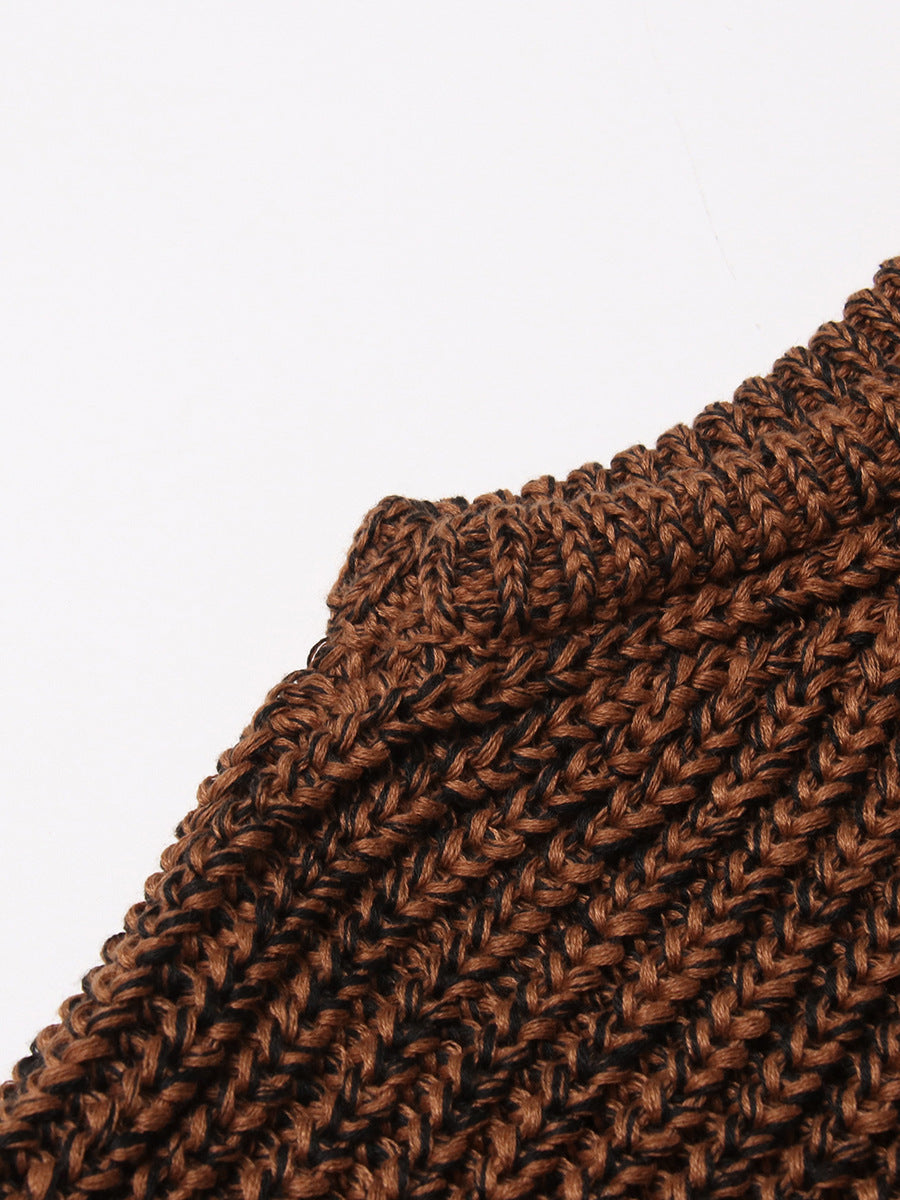 Vintage Brown Knitted Tank Top Vest for Women