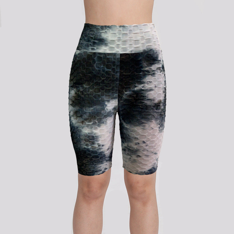 Women Dyed Sports Yoga Five Cents Pants