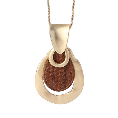 Vintage Wooden Long Sweater Chains for Women