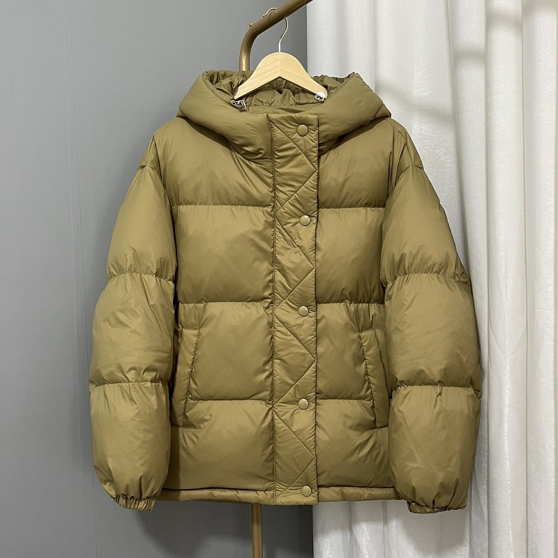 Winter Down Fashion Overcoats with Hats