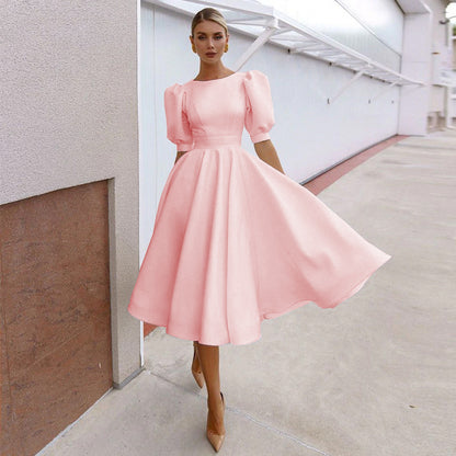 Half Sleeves Sexy Midi Length Dresses