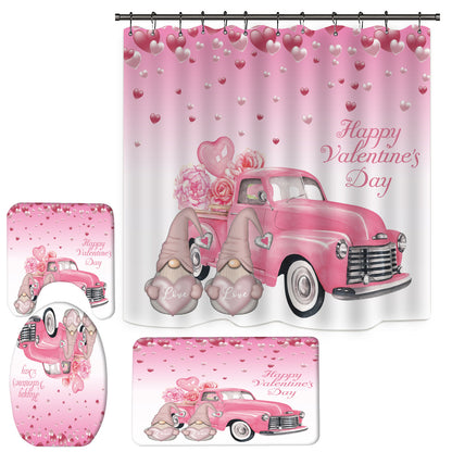 Happy Valentine's Day Fabric Shower Curtain Sets