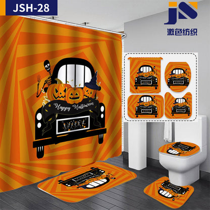 Horrible Halloween Fabric Shower Curtain Sets for Bathroom Decoration