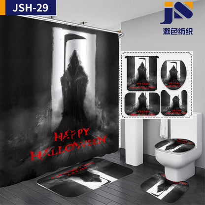 Horrible Halloween Fabric Shower Curtain Sets for Bathroom Decoration