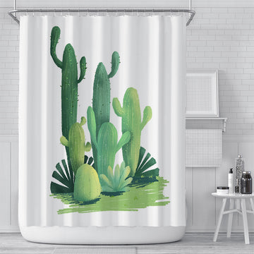 Cactus Shower Curtain For Bathroom-STYLEGOING