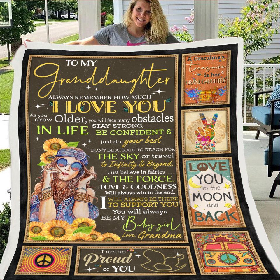 To My Granddaughter Fleece Soft Blanket--Free Shipping at meselling99