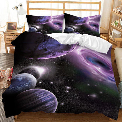 3D Starry Sky Space Designed Dovet Cover Bedding Sets