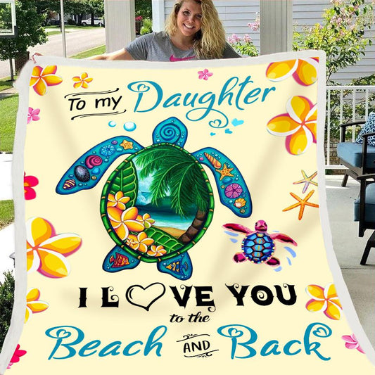 To My Dughter Turtle Print Fleece Soft Blanket--Free Shipping at meselling99