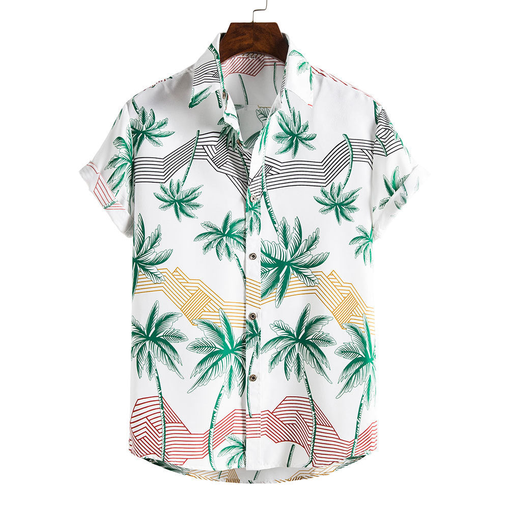 Floral Print Men's Short Sleeves Summer T Shirts