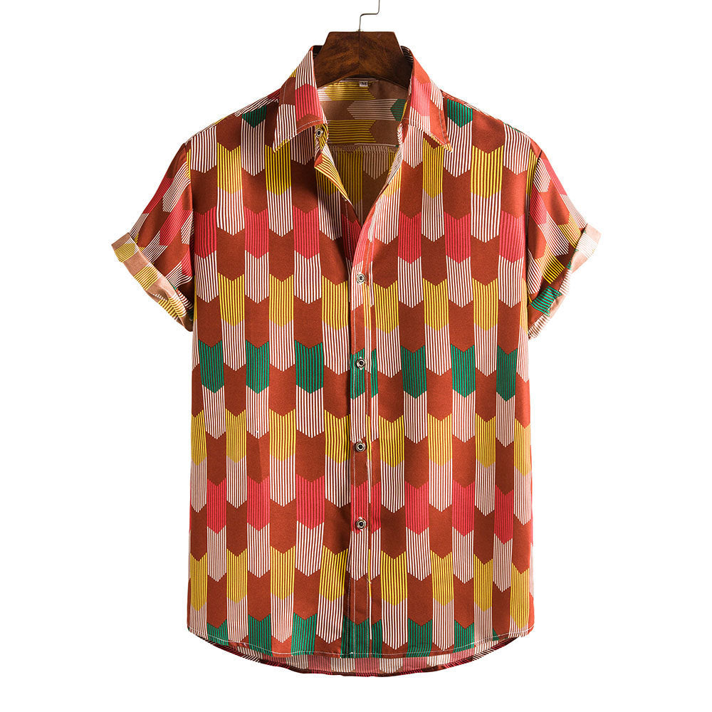 Floral Print Men's Short Sleeves Summer T Shirts