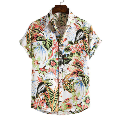 Floral Print Men's Short Sleeves Summer T Shirts