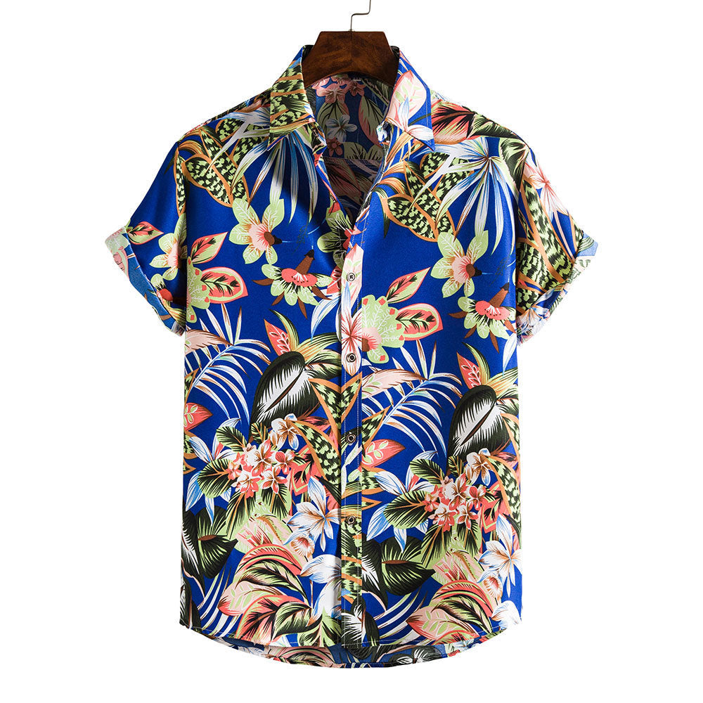 Floral Print Men's Short Sleeves Summer T Shirts