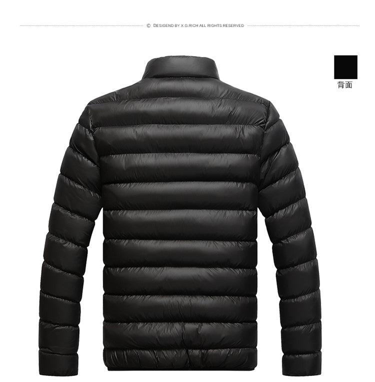Plus Sizes Stand Collar Cotton Zipper Overcoat for Men