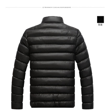 Plus Sizes Stand Collar Cotton Zipper Overcoat for Men
