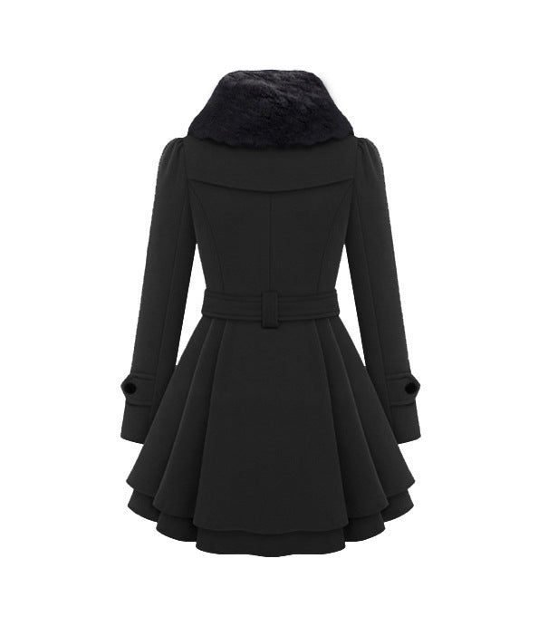 Women Plus Sizes Winter Warm Thicken Overcots with Belt