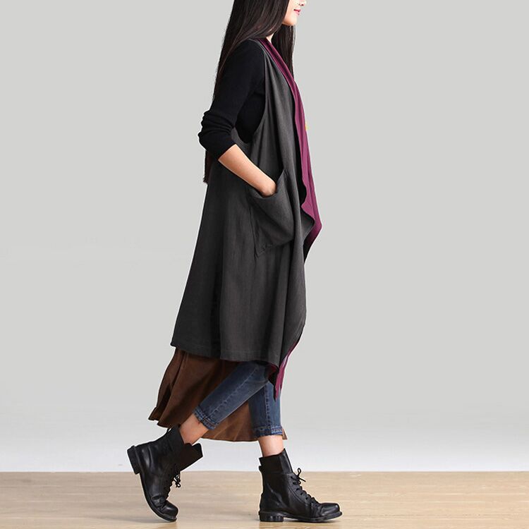Casual Women Plus Sizes Vest Coats