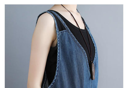 Women Plus Sizes Loose Cropped Rompers-STYLEGOING