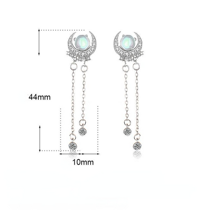 Fashion Moon&star Design Sliver Earring