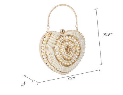 Women Sweetheart Design Beaded Evening Party Bags