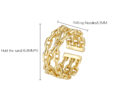 Fashion Bind Chains Silver Rings for Women