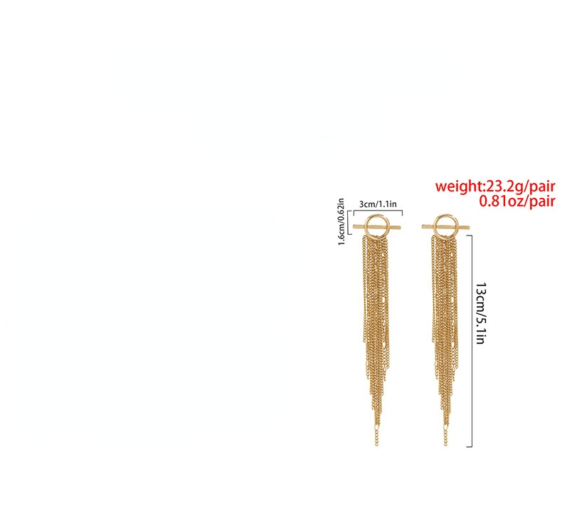 Vintage Tassels Design Metal Drop Earrings