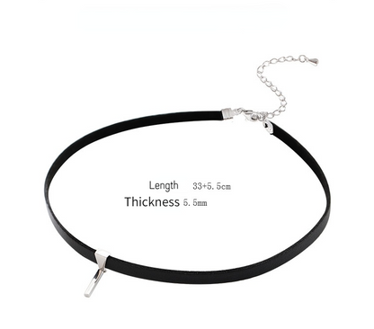 Black Leather Simple Style Necklace for Women