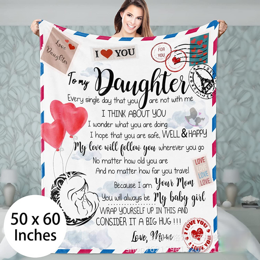 Mother to Daughter Envelope Letter Flannel Blanket--Free Shipping at meselling99