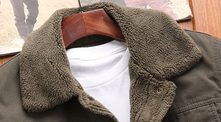 Winter Turnover Collar Warm Thicken Men's Outerwear
