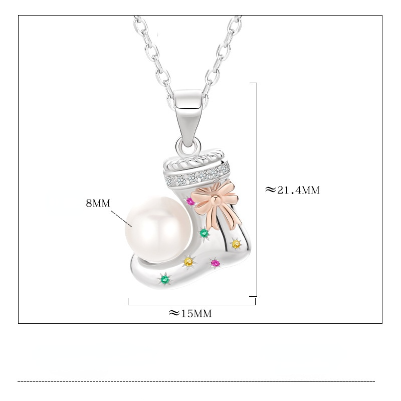 Merry Christmas Design Sterling Sliver Necklace for Women