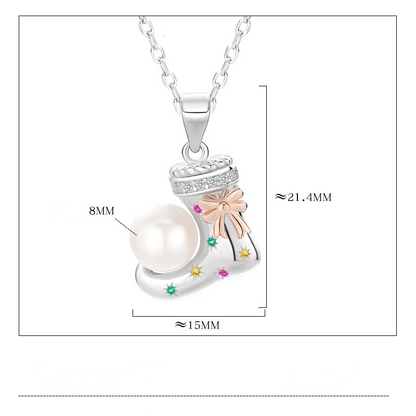 Merry Christmas Design Sterling Sliver Necklace for Women