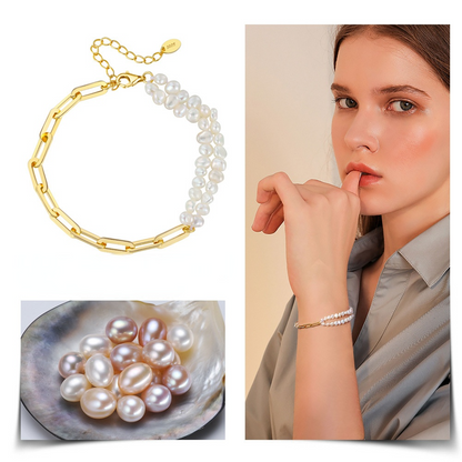 Women Water Baroque Pearl Sterling Silver Bracelet