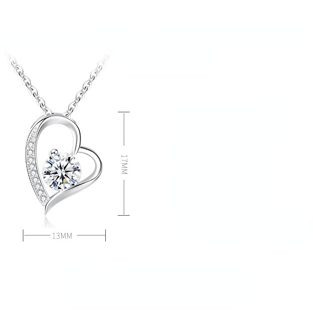 Fall In Love At First Sight Zircon Sterling Sliver Necklace