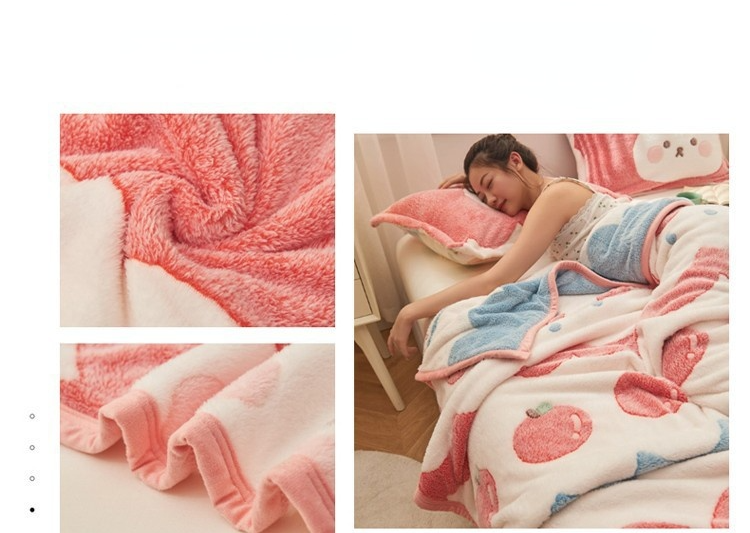 3D Rabbit Strawberry Design Fleece Blanket Sheet